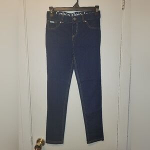 NWT Calvin Klein Girls Dark Blue Jeggings Size 12